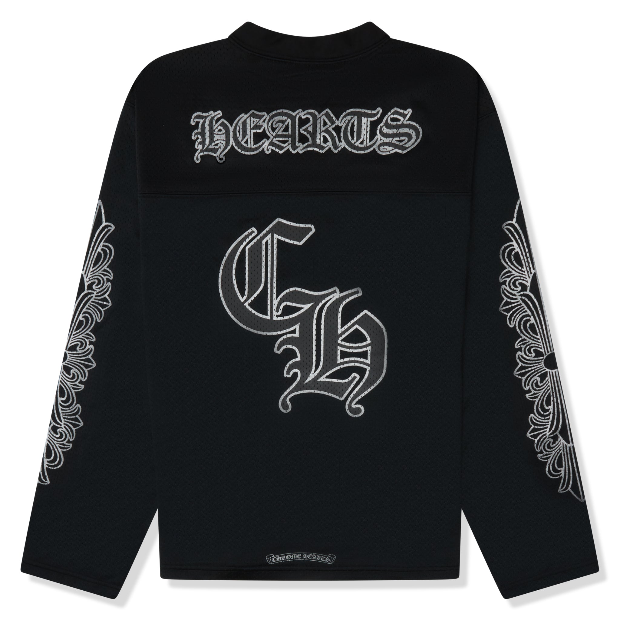 Back view of Chrome Hearts Stadium Mesh L/S Black Jersey